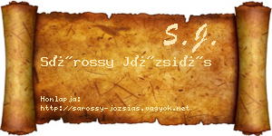 Sárossy Józsiás névjegykártya